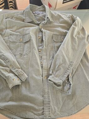 St. John's Bay Men's Casual Button-Down Shirt - Olive Green